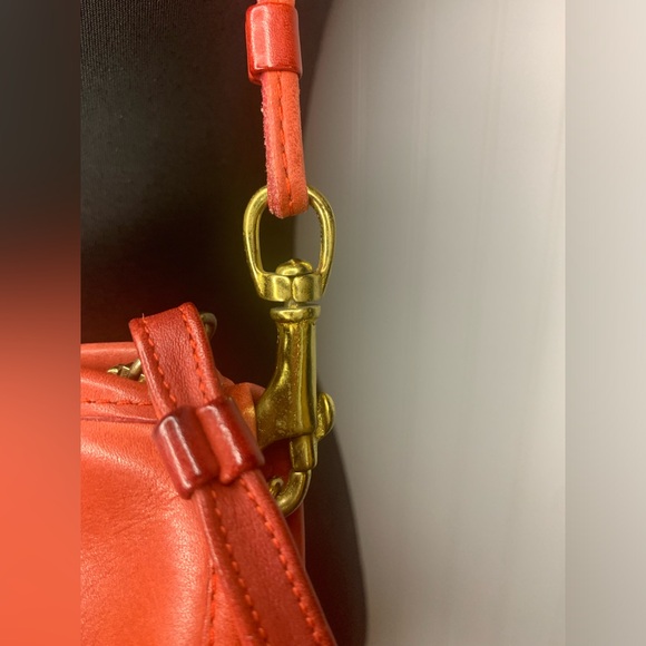 Vintage Coach Red Bonnie Cashin NYC Shoulder Bag Clutch 3418 Brass Double Strap - Picture 3 of 16